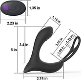 a black and white sex toy with a black and purple remote control