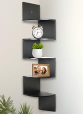 Corner Shelf 5 Tier Shelves for Wall Storage Floating Wall Mount for Office Bedroom Bathroom Kitchen