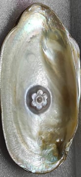 "Approx 10mm white flower-shaped designer cultured pearl–handcrafted using nucleus implantation-Prepared for export"