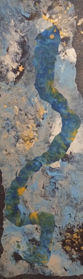 The Kundalini Snake- 120€ - Peinture acrylique  40x120 - 2024