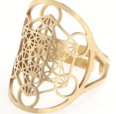 Bague ajustable en acier inoxydable avec nœud celtique et triskell