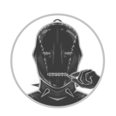 a man in a mask whit zipper