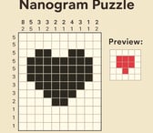 Nanogram puzzle heart shape 