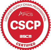 red APICS certified supply chain professional badge