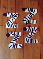 Letter Z knutselwerk van een zebra, alfabet knutselproject