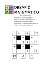 Desafío matemático para imprimir gratis 