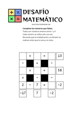 Desafíos matemáticos para imprimir