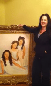 painted portrait in oil by renee dumont 