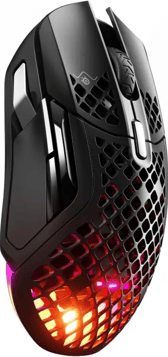 SteelSeries Aerox 5 Wireless - Ratón gaming perforado RGB - Diseño ultraligero resistente al agua 