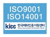 한국인정지원센터 ISO 9001, ISO 14001 인증 로고
