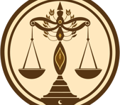 "Law tuition symbol showing a gavel, law scales, and legal education tools."