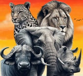 the big five leopard lion rhino elephant buffalo