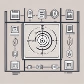 simple icon of a diagram of a circle within a square