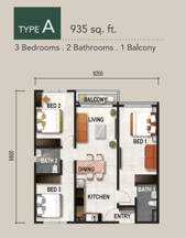 Verte Medini Residence Type A Layout