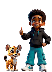 Kid and animal mascots named Jace & Chase