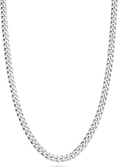 Miabella Italian Solid 925 Sterling Silver 3.5mm Diamond Cut Cuban Link Curb Chain Necklace for Wome