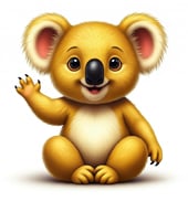 Breathe Balance mascot, Breezy, a friendly golden koala promoting mindfulness and well-being.