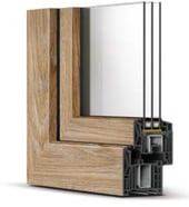 a window with a mirror and a mirror