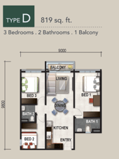 Verte Medini Residence Type D Layout
