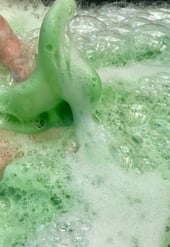 Which child doesn't like bubble foam?