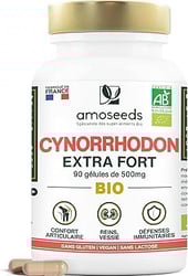 Complément alimentaire en gélules de cynorrhodon de la marque AMOSEEDS