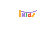 Final iKids logo - boy slides into the letter 'd' with animated movement