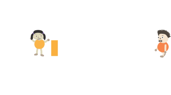 Animated logo for iKids - girl with two ponytails stands beside sliding 'i'