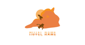 Animated logo for HOTEL NAME - orange wave crashes