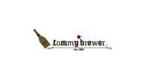 Tommy Brewer logo animation finalized shot featuring Tommy Brewer name and animated wine bottle with star detail
