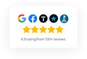 Google facebook thumbtack trustpilot bbb rating stars badge