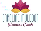 Logo Caroline Muldoon coaching pink and yellow lotus flower