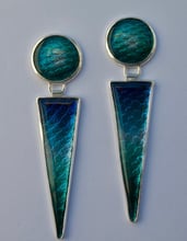 Enamel earrings on fine silver