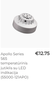 Apollo series s65 temperatūrinis jutiklis su LED indikacija (55000-121Apo)