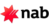 Nab logo with red and black