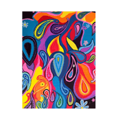 Colorful Paisley Abstract Painting signed by the artist Frankie Cervantes. Enhance your living space with colorful paisle