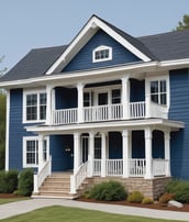 Blue Siding on House