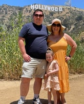 Hollywood Sign Los Angeles Bus Tour Family Mum Woman Father Dad Man Girl