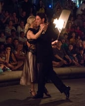 Mekhael Srour and Martha Slater tango dancing