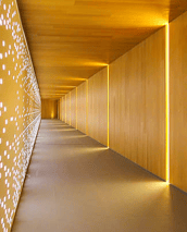 Image showcasing an Artistic gallery between Hotel rooms listed by Shark Hotels