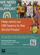 Support OM team to World Finals - Click for larger image of flyer