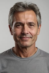 Portrait of a man with a gray shirt and a gray shirt