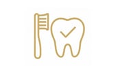 General dentistry icon: exams, cleanings, x-rays, whitening, gum care
