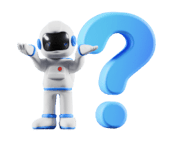 a person in a white space suit and a question mark