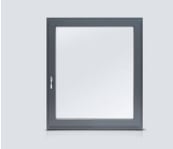 a window with a glass door and a white wall