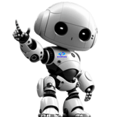 Uma robô com um dedo para cima