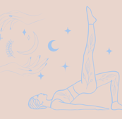 a person sitting in a circle with a person doing yoga