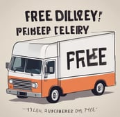 a truck showing free delivry