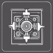 a square shaped object with a circular object in the middle