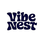 Your brand name is Vibe Nest — your clothing brand that sells printed t-shirts inspired by anime, movies, typography, and more. logo