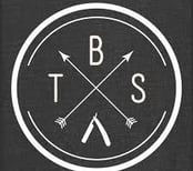 a black and white logo with arrows and arrows